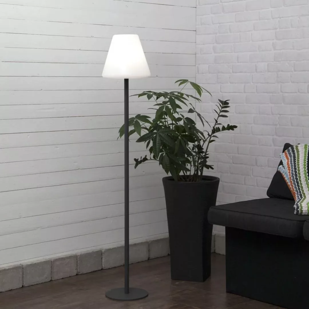 Garten Stehleuchte Gardenlight aus Metall in Grau und Weiß E27 günstig online kaufen