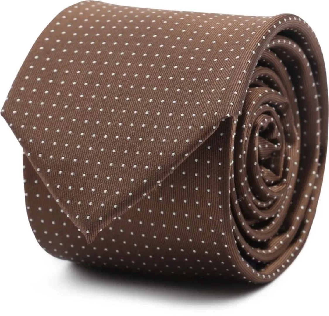 Suitable Krawatte Seide Punkte Braun - günstig online kaufen