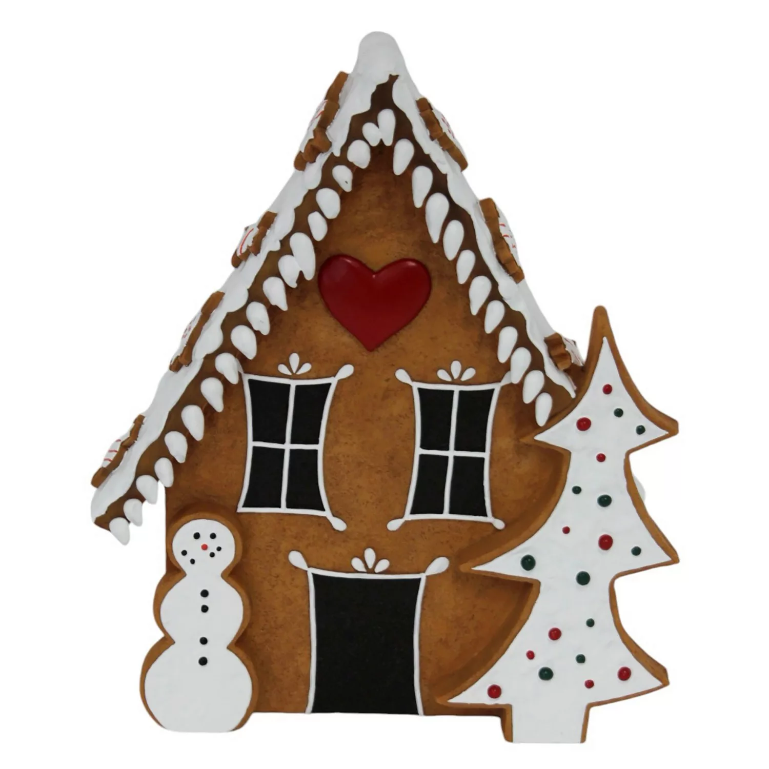 Deko-Weihnachtsfigur Pfefferkuchenhaus 31 cm Braun-Weiß günstig online kaufen