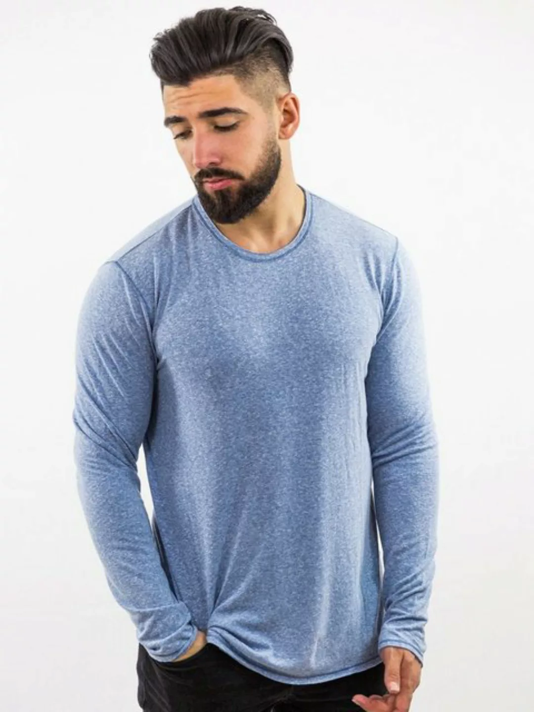 DAILY´S Langarmshirt KLAUS: Herren Longsleeve mit Melange Effekt günstig online kaufen