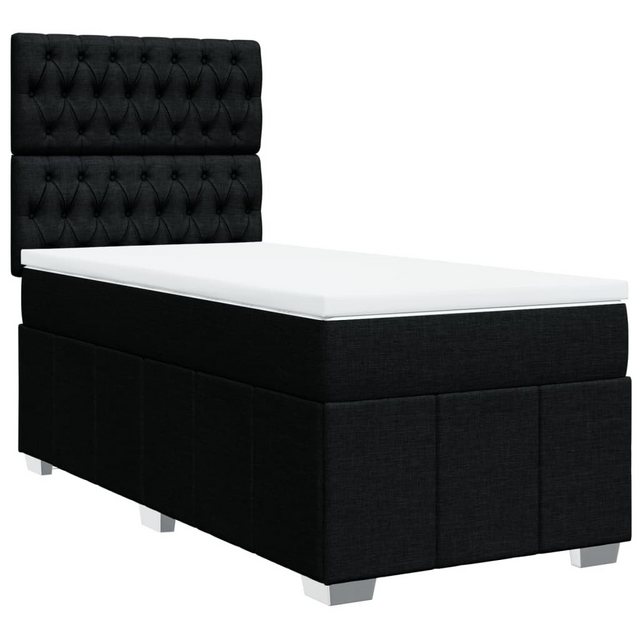 vidaXL Bett Boxspringbett mit Matratze Schwarz 80x200 cm Stoff günstig online kaufen