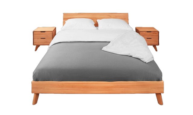 Natur24 Bett Bett Gerg 1 Sonderlänge 180x190 Kernbuche Holzkopfteil und Hol günstig online kaufen