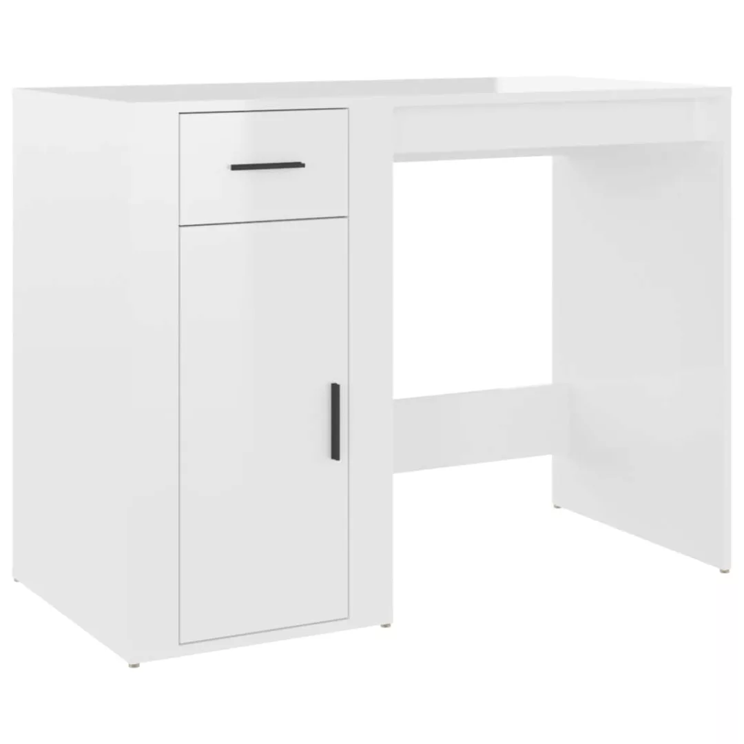 Vidaxl Schreibtisch Hochglanz-weiß 100x49x75 Cm Holzwerkstoff günstig online kaufen