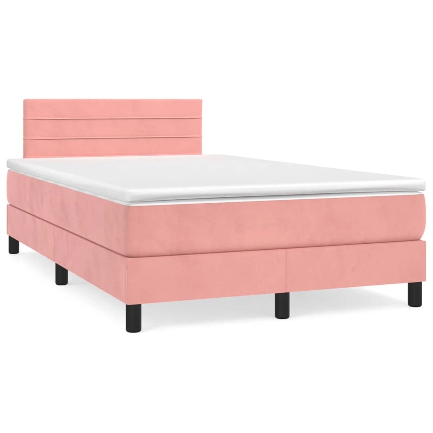 vidaXL Boxspringbett Boxspringbett mit Matratze Hellgrau 90x190 cm Stoff Be günstig online kaufen