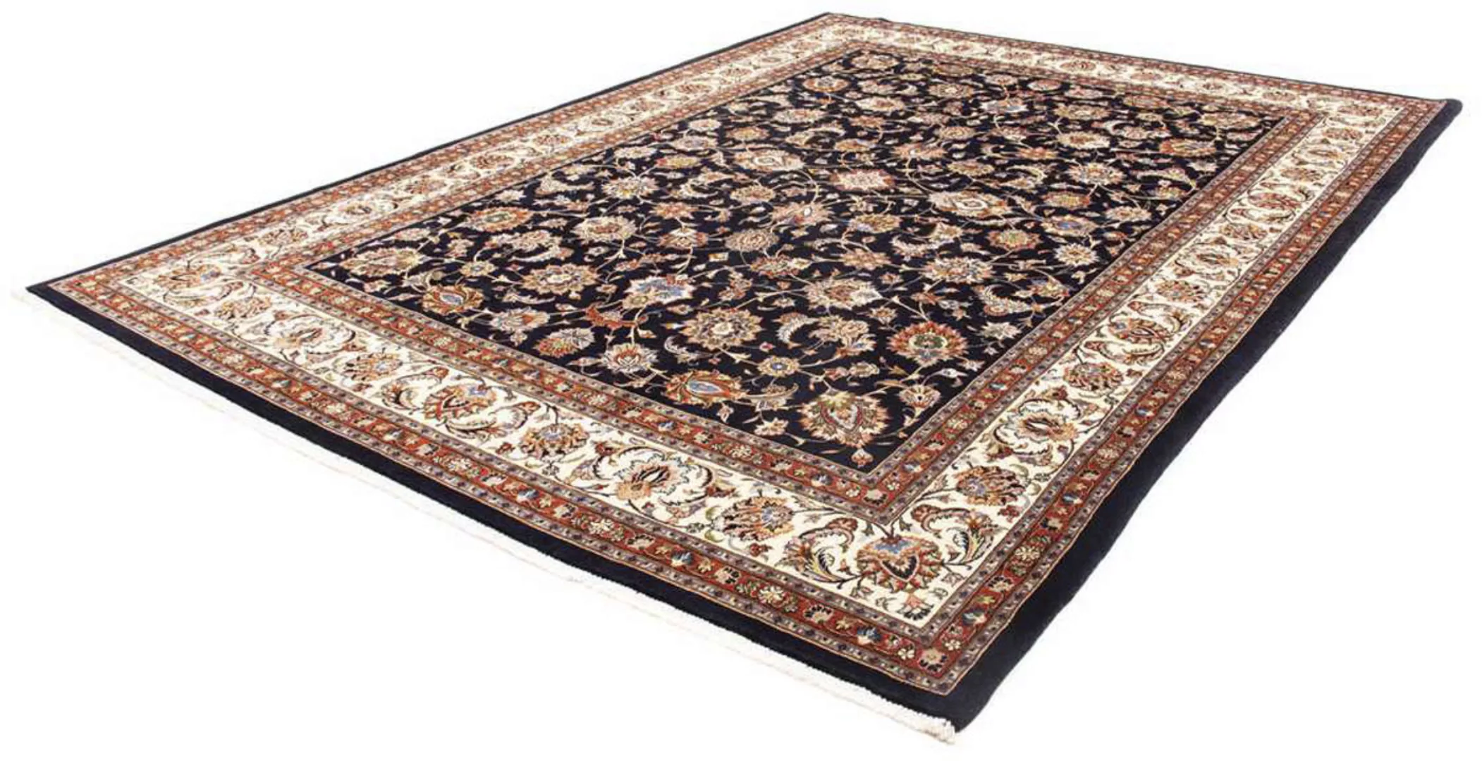 morgenland Wollteppich »Kaschmar Blumenmuster Blu scuro 355 x 240 cm«, rech günstig online kaufen