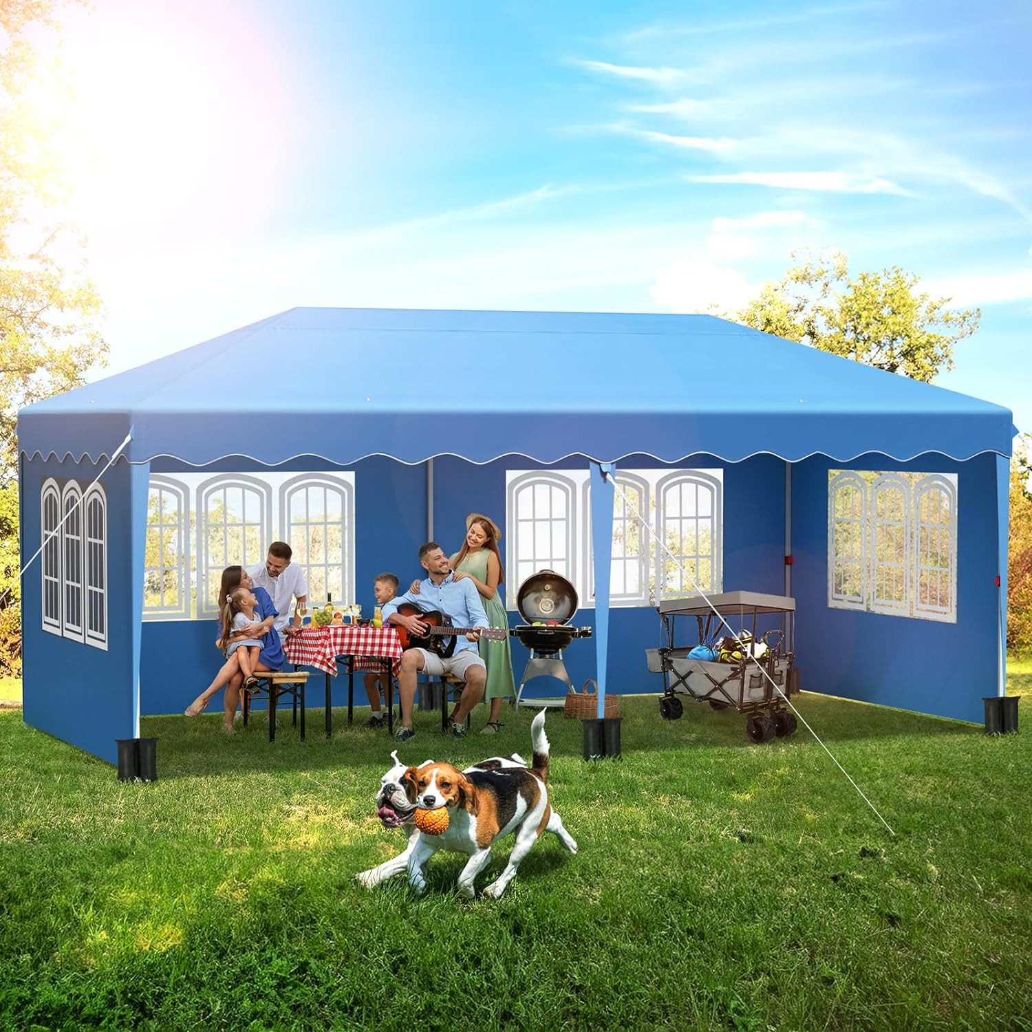 TLGREEN Faltpavillon Gartenzelt 3x6M, mit 4 günstig online kaufen