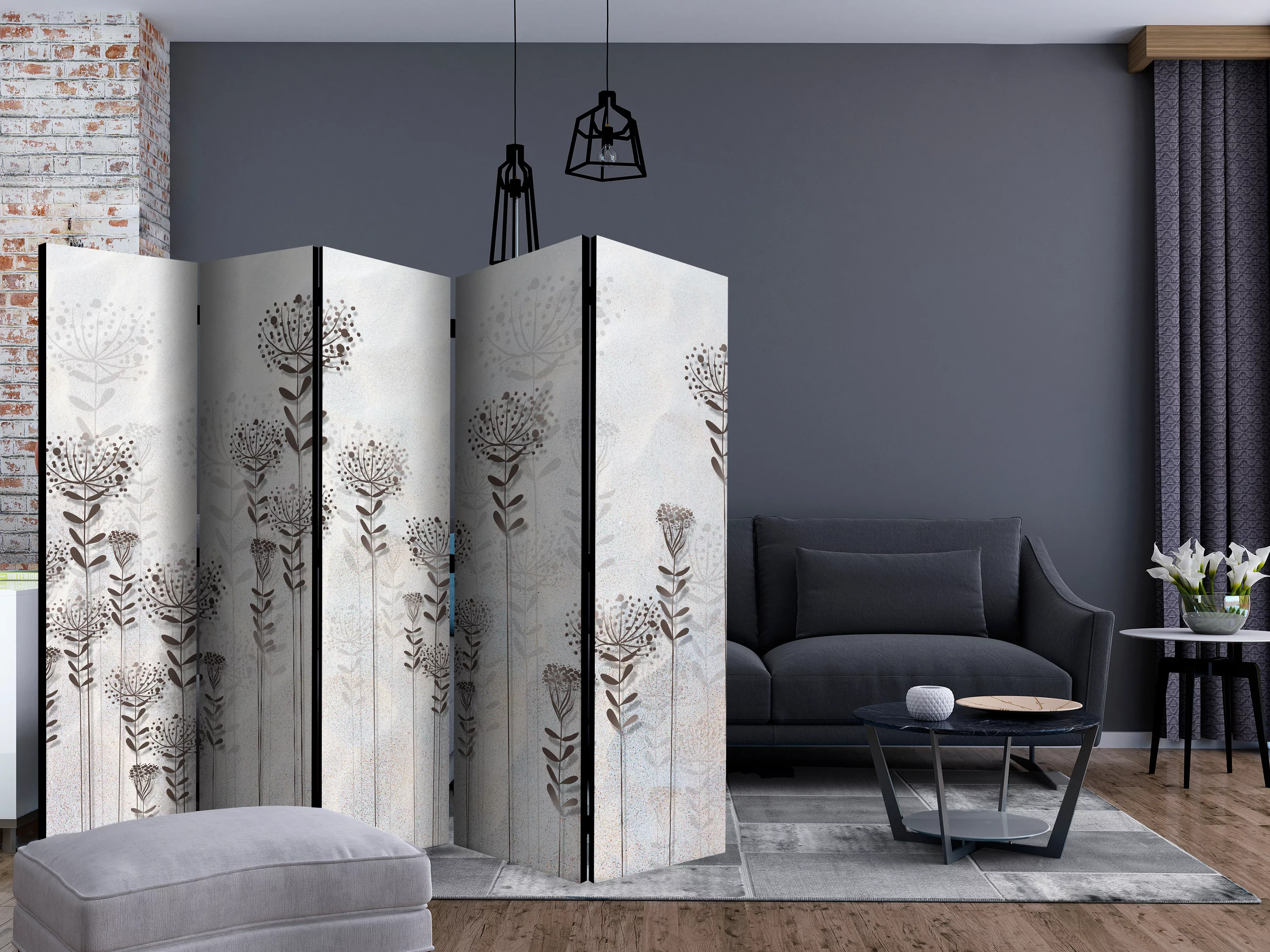 5-teiliges Paravent - Winter Garden Ii [room Dividers] günstig online kaufen