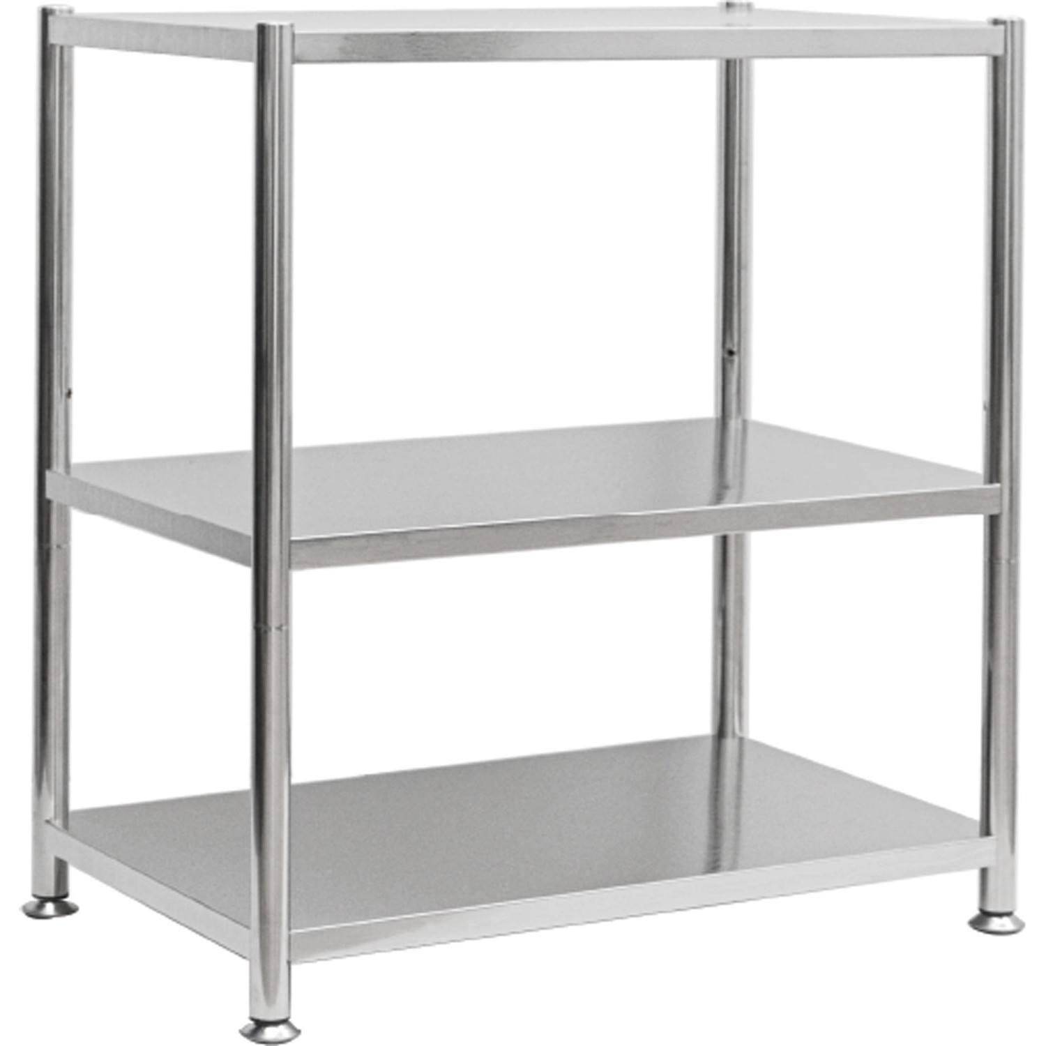shelfr Edelstahl Schwerlastregal bis 60 kg auf 3 Ebenen 61 x 36 x 82 cm günstig online kaufen