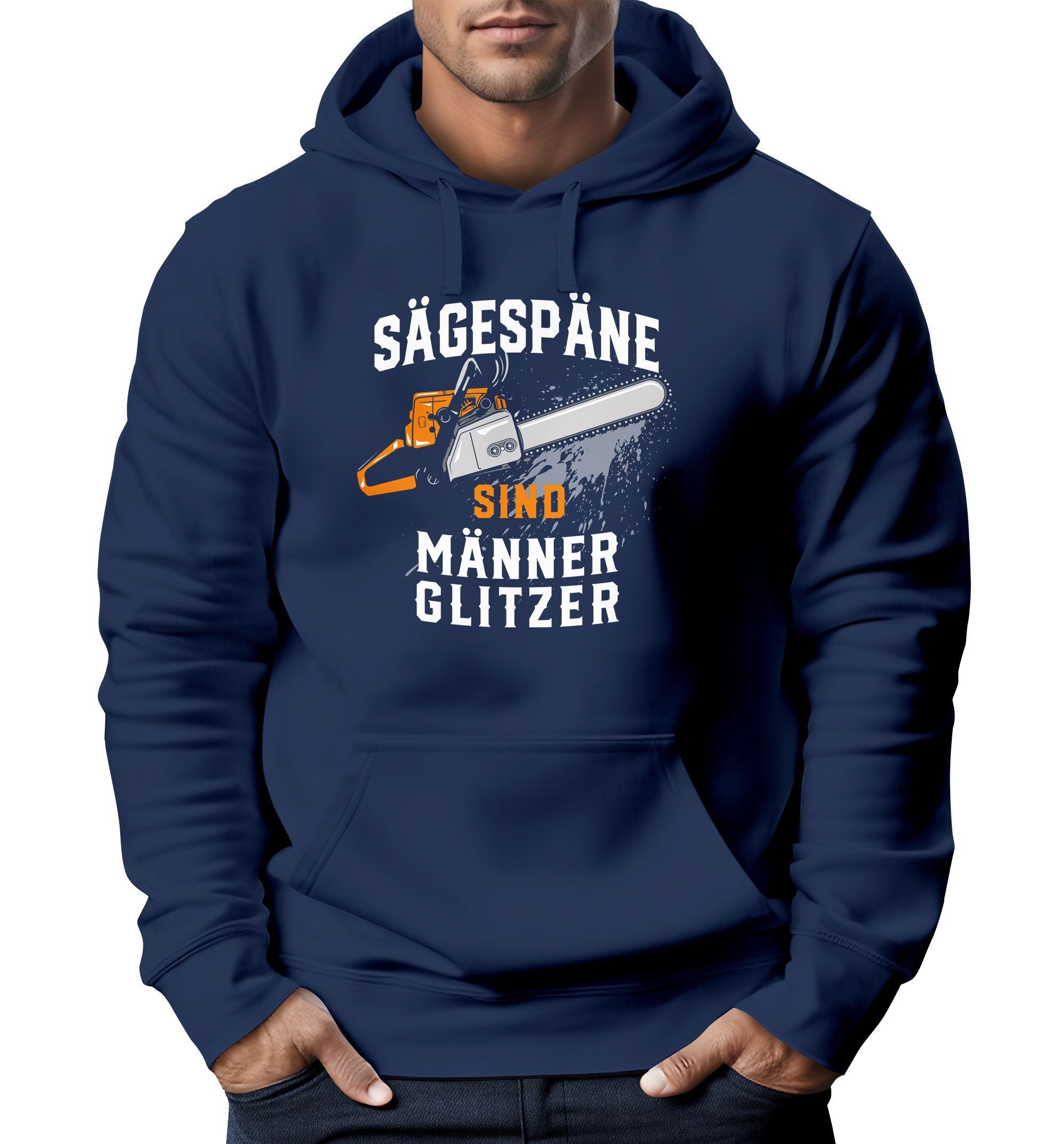 Neverless Hoodie Hoodie Herren Spruch Sägespäne günstig online kaufen