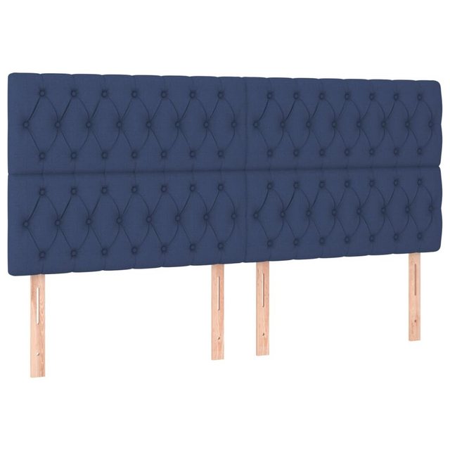 vidaXL Bett, Kopfteile 4 Stk. Blau 90x7x78/88 cm Stoff günstig online kaufen