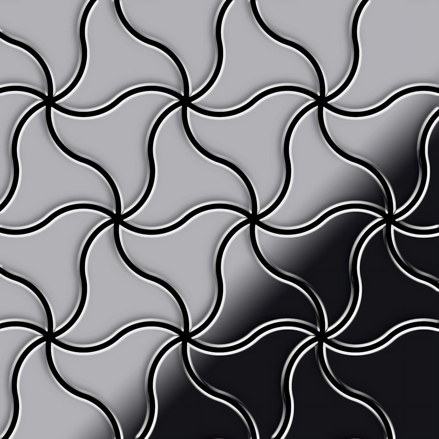 ALLOY Mosaik Fliese Massiv Metall Edelstahl Hochglänzend Grau 1,6mm Stark N günstig online kaufen