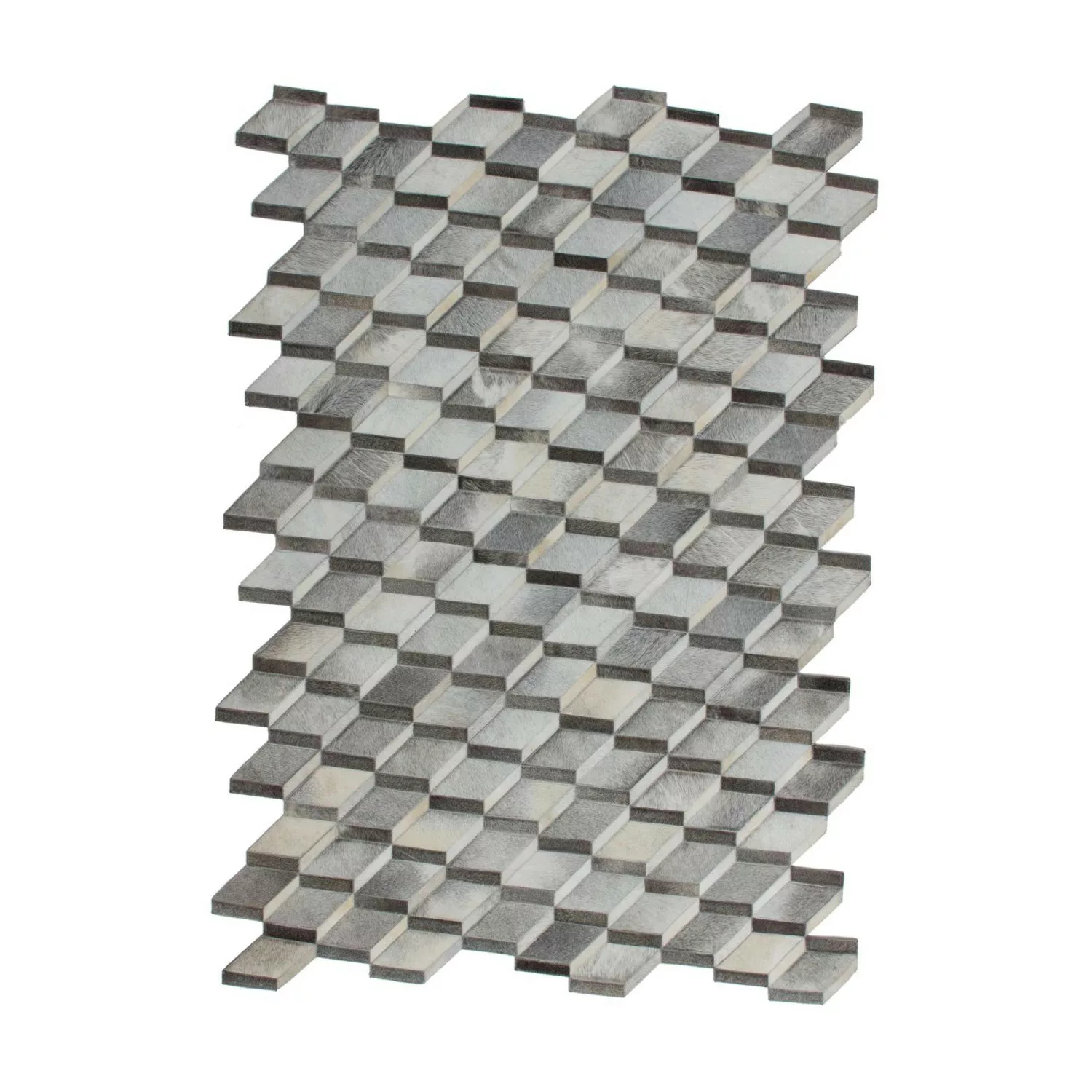 MeGusta Kurzflor Teppich Grau Leder 160 x 230 cm günstig online kaufen