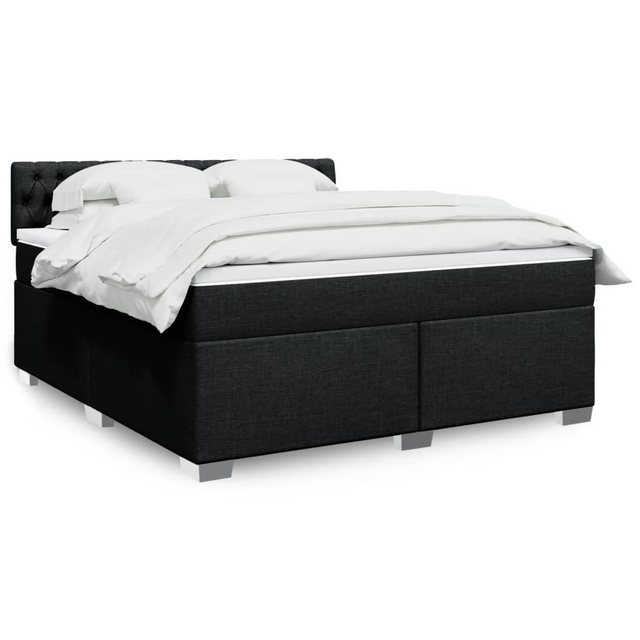 vidaXL Boxspringbett, Boxspringbett mit Matratze Schwarz 180x200 cm Stoff günstig online kaufen