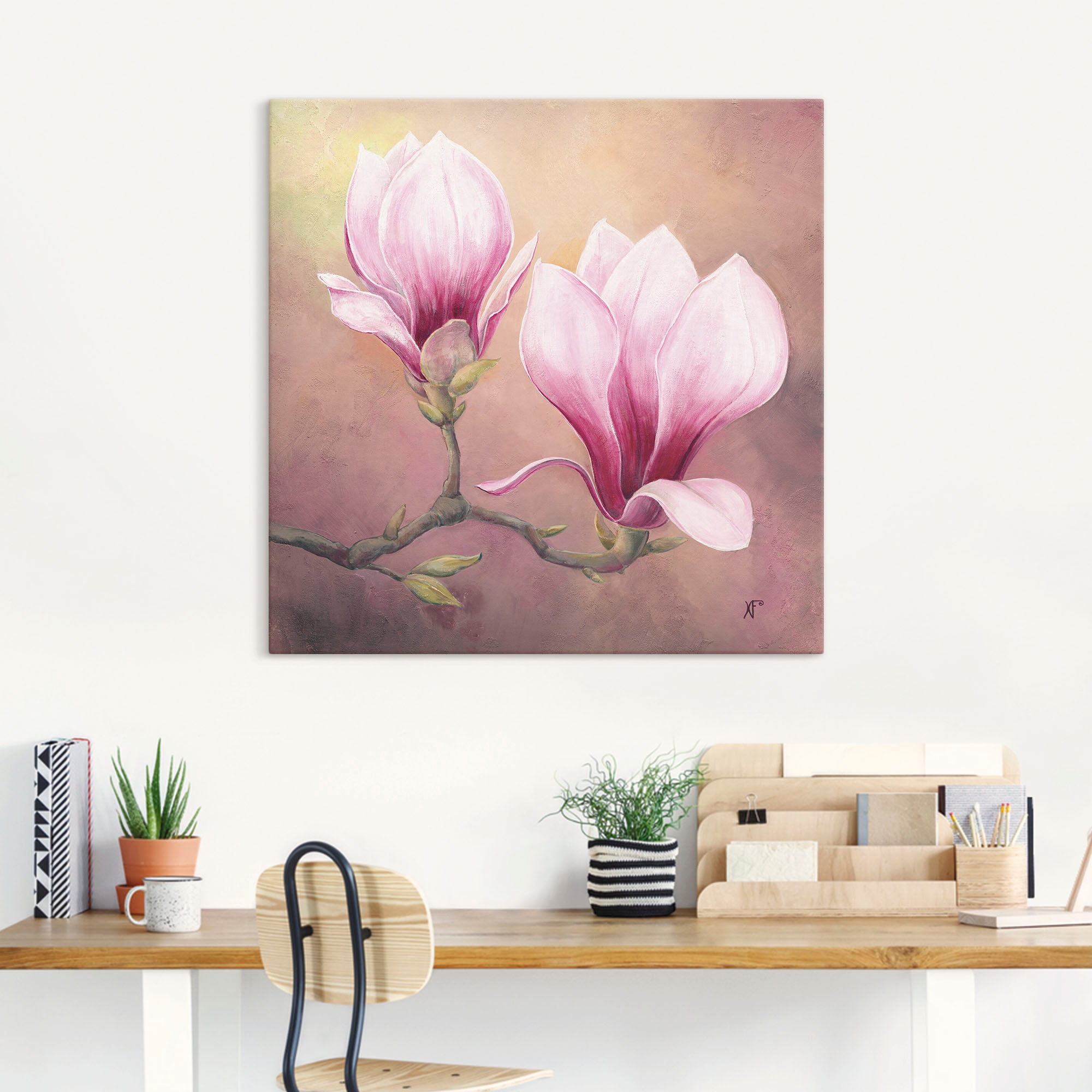 Artland Wandbild »Späte Magnolie«, Blumenbilder, (1 St.), als Alubild, Lein günstig online kaufen