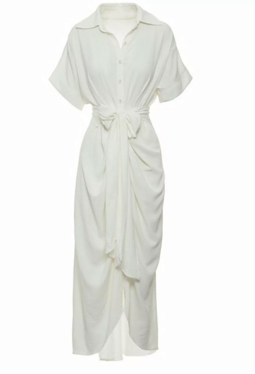 SEGUEN Sommerkleid Halblanges kurzärmeliges Kleid mit Revers Einreihige Kle günstig online kaufen