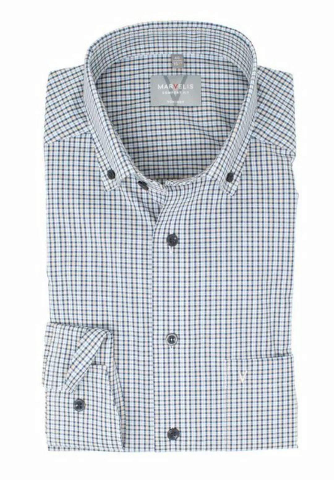 MARVELIS Businesshemd Businesshemd - Comfort Fit - Langarm - Button Down - günstig online kaufen