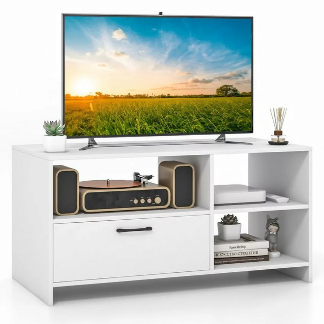 COSTWAY TV-Schrank Lowboard mit Schublade & offenen Fächern, 104,5x51,5x52c günstig online kaufen
