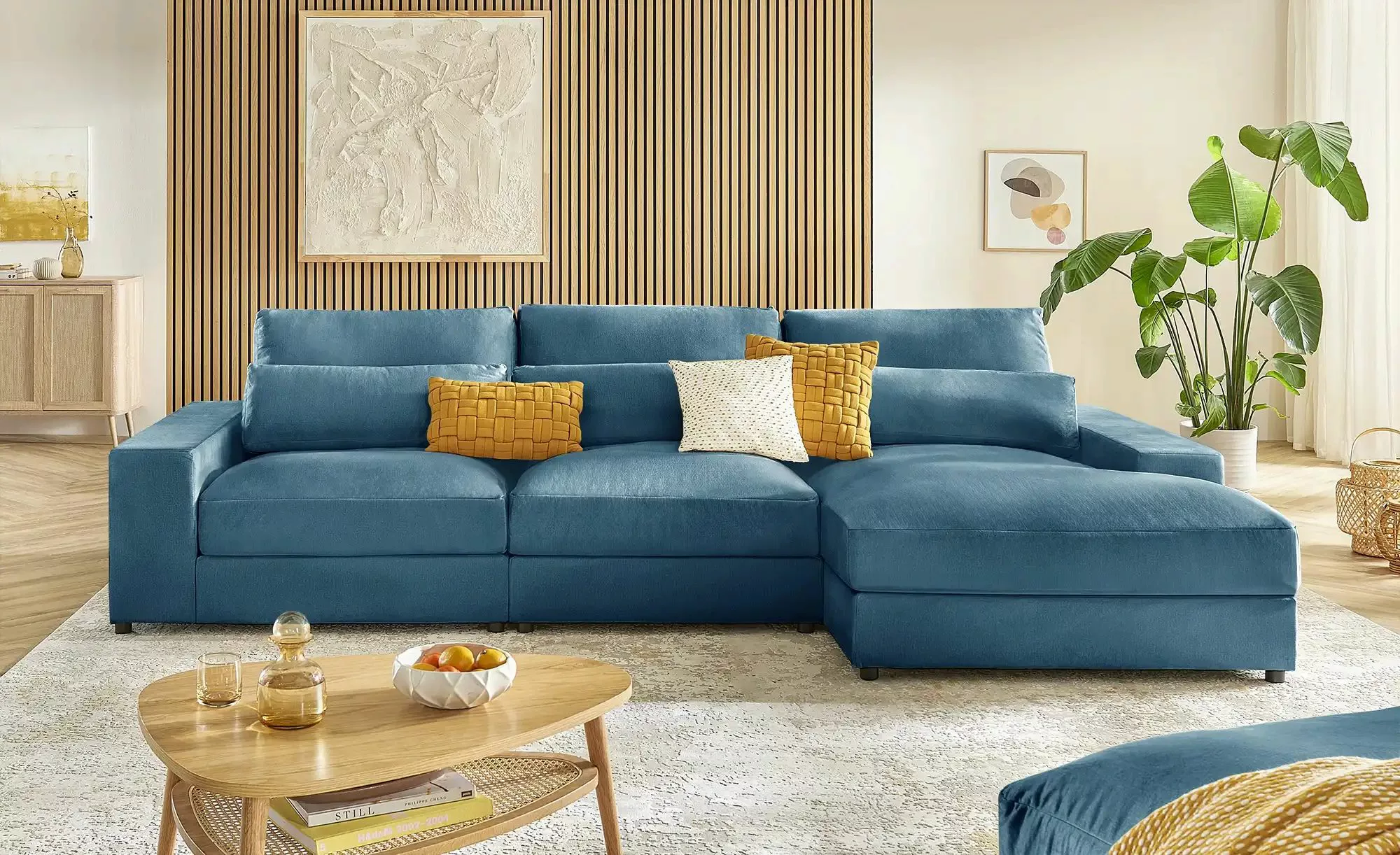 Ecksofa  Branna ¦ blau ¦ Maße (cm): B: 322 H: 88 T: 164 Polstermöbel > Sofa günstig online kaufen