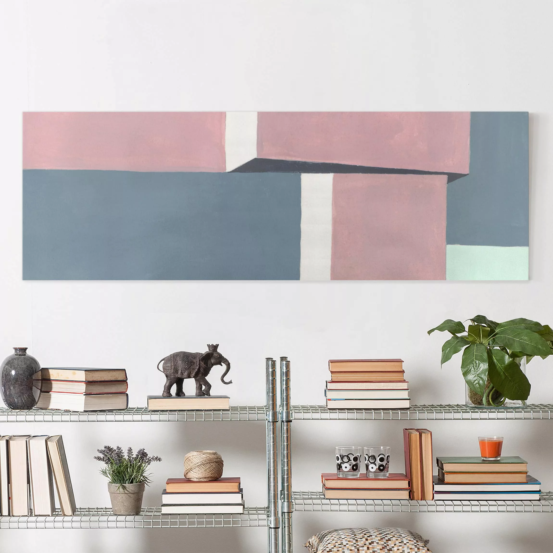 Leinwandbild Abstrakt - Panorama Schatten der Wände I günstig online kaufen