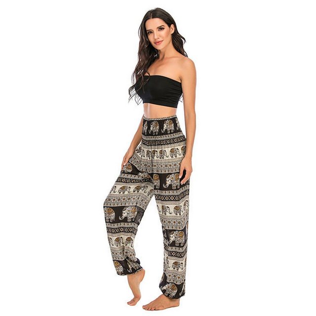 YRIIOMO Loungepants Bohemian Freizeit Weitrock Hose, Sommerhose günstig online kaufen