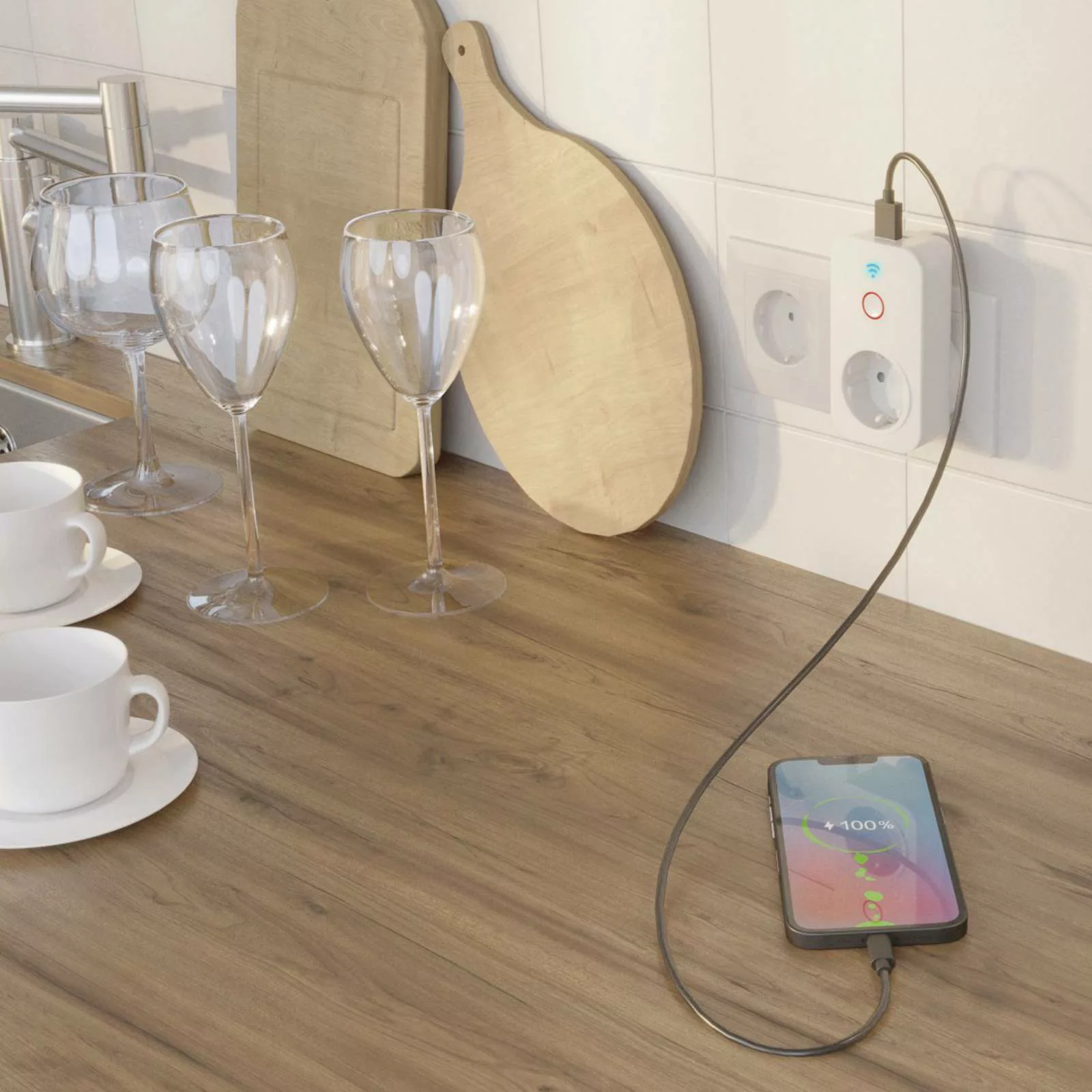 Hama Smart WLAN-Steckdose + 2x USB-A, 2.300W günstig online kaufen