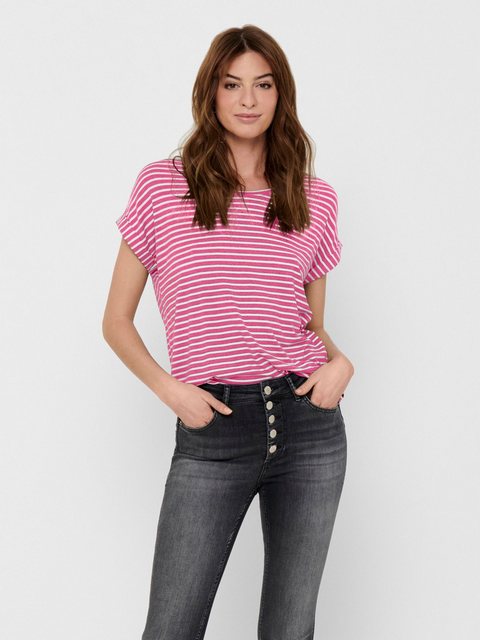 ONLY T-Shirt ONLMOSTER STRIPE S/S O-NECK TOP JRS NOOS mit Aufschlag am Arm günstig online kaufen