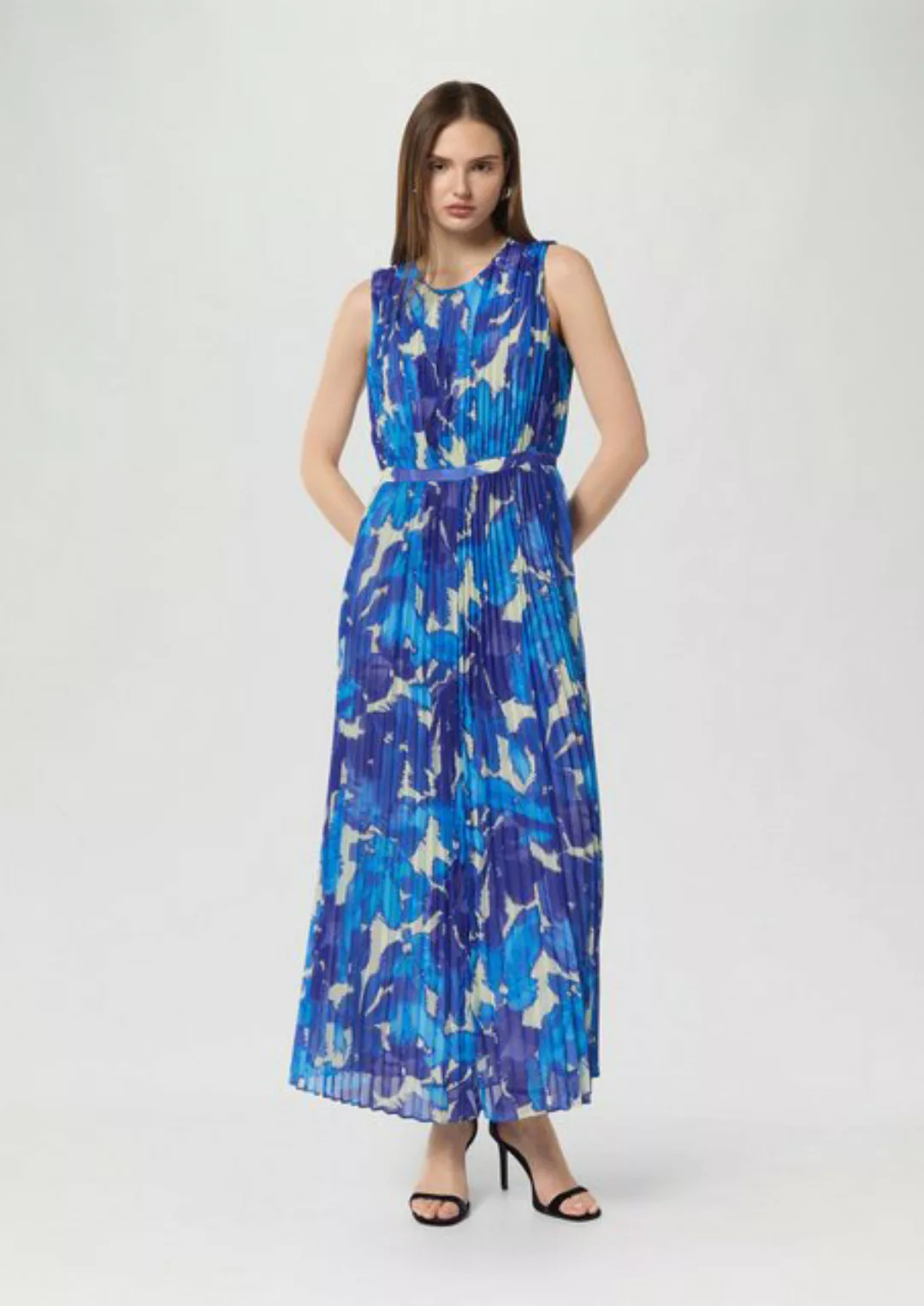 Comma Maxikleid Plissiertes Chiffon-Kleid günstig online kaufen