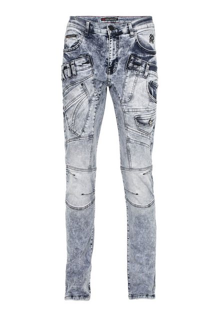 Cipo & Baxx Regular-fit-Jeans DENIM bequeme Jeans mit coolen Ziernahtelemen günstig online kaufen