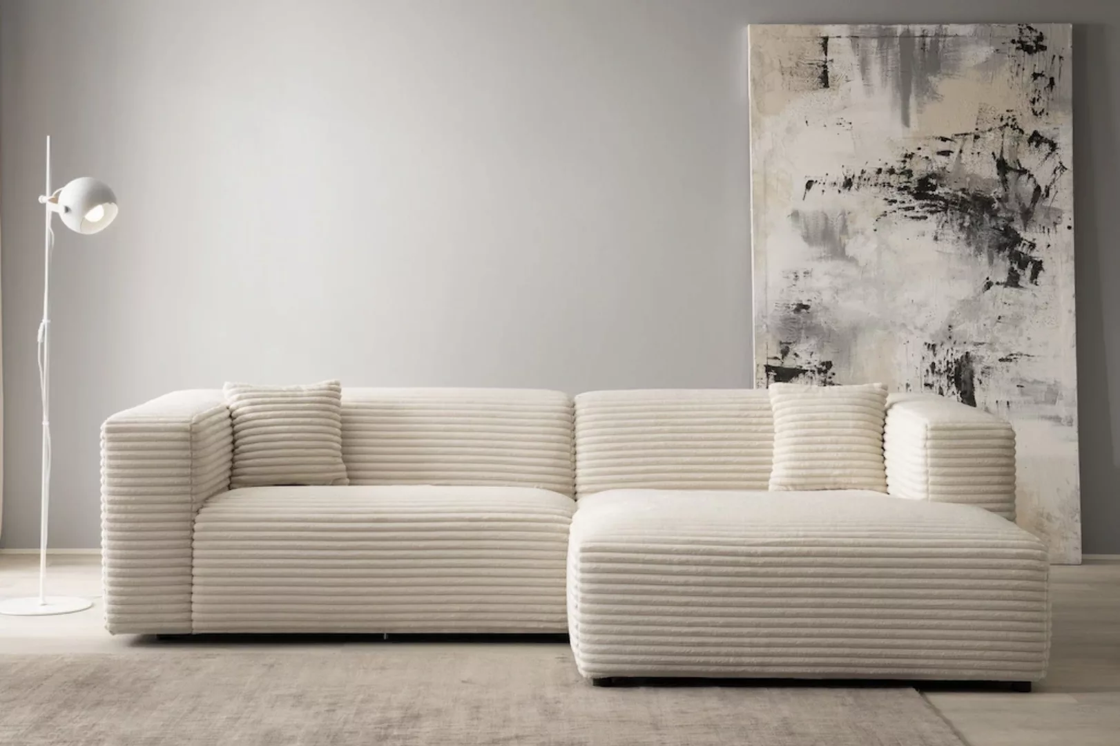 andas Ecksofa "BAKELS, L-Form in Cord oder Boucle-Stoff, moderne Couch", wa günstig online kaufen