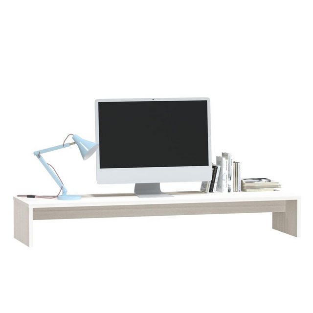 vidaXL TV-Schrank Monitorständer Weiß 100x27x15 cm Massivholz Kiefer TV-Kon günstig online kaufen