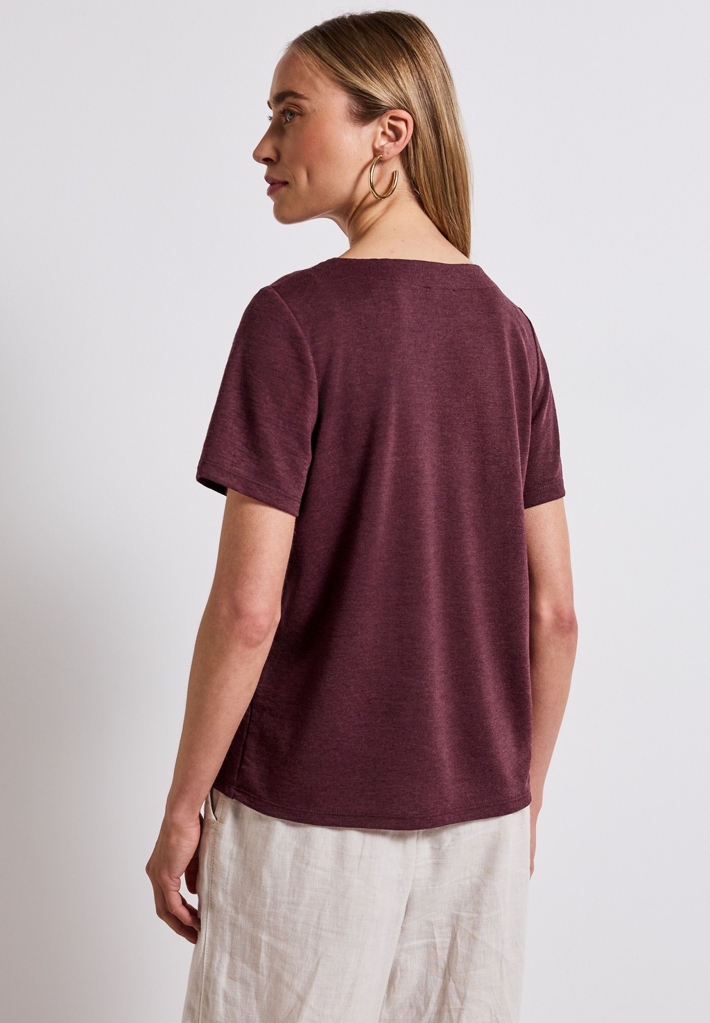 STREET ONE T-Shirt, aus elastischem Materialmix günstig online kaufen