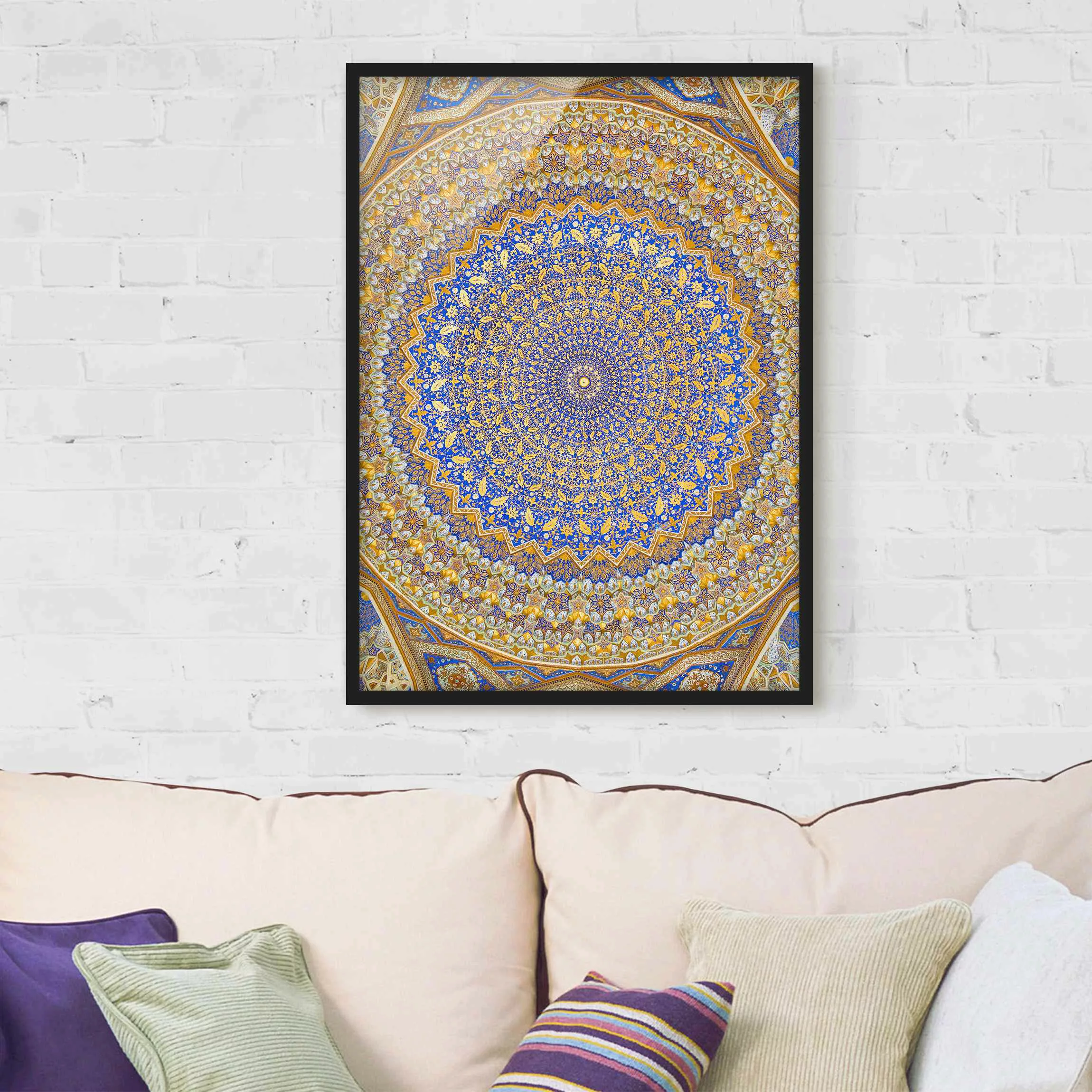 Bild mit Rahmen Muster & Textur - Hochformat Dome of the Mosque günstig online kaufen