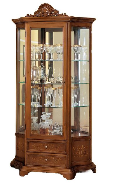 Xlmoebel Vitrine Möbel Holzvitrine mit Glastüren - Italienisches Design Sch günstig online kaufen