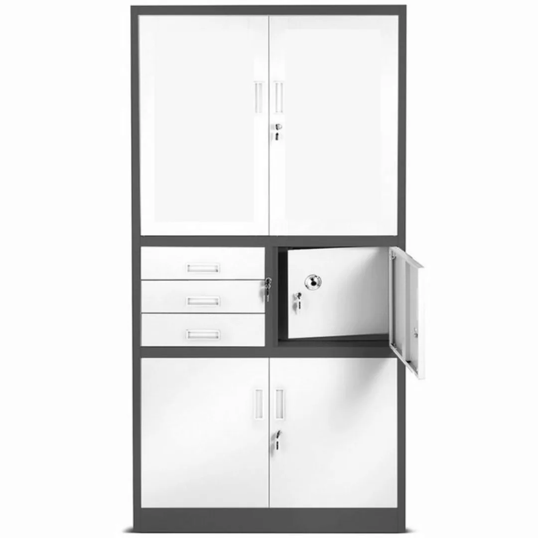 Jan Nowak Aktenschrank Aktenschrank Stahlschrank anthrazit-weiß 185x90x40 günstig online kaufen