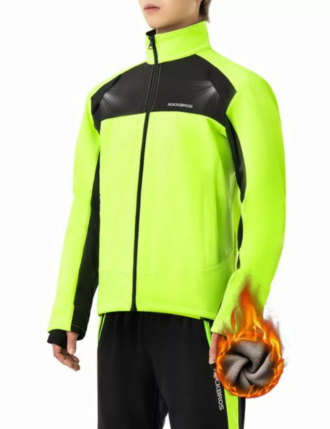 ROCKBROS Fahrradjacke Winter Thermo Fleece Fahrradbekleidung (1-St., für Ou günstig online kaufen