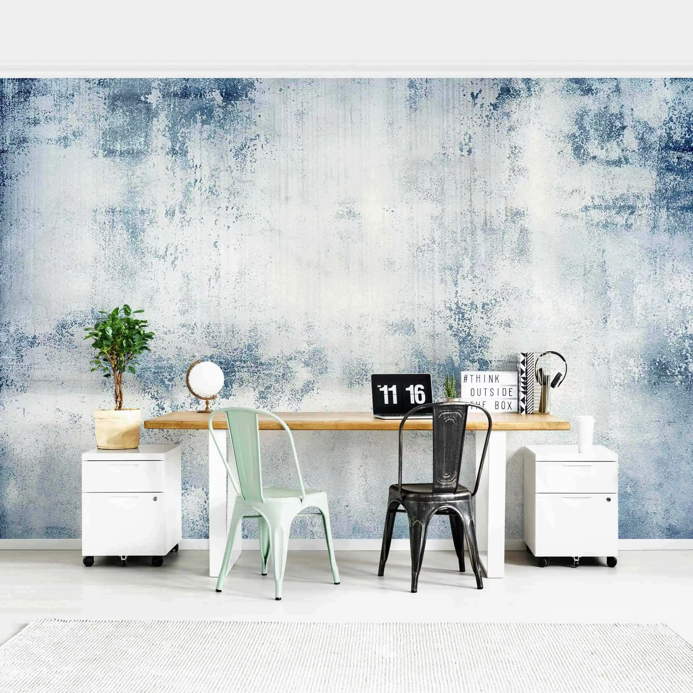 Fototapete Betonwand Shabby Putz Blau günstig online kaufen