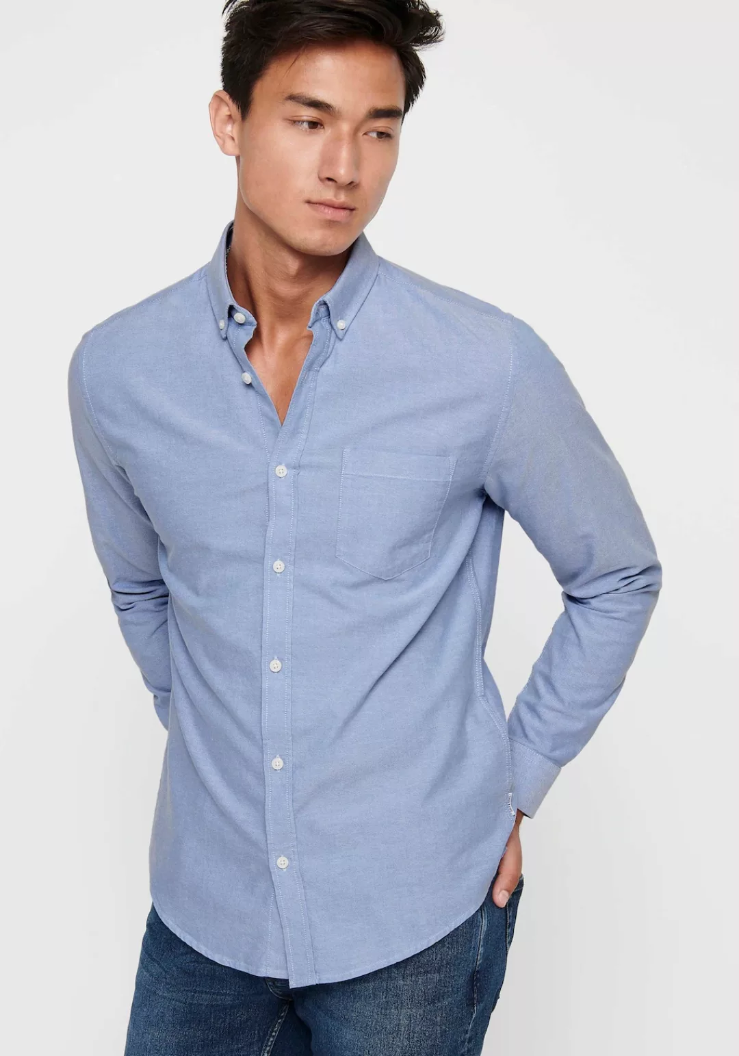 ONLY & SONS Langarmhemd "ONSALVARO SLIM LS OXFORD SHIRT NOOS" günstig online kaufen