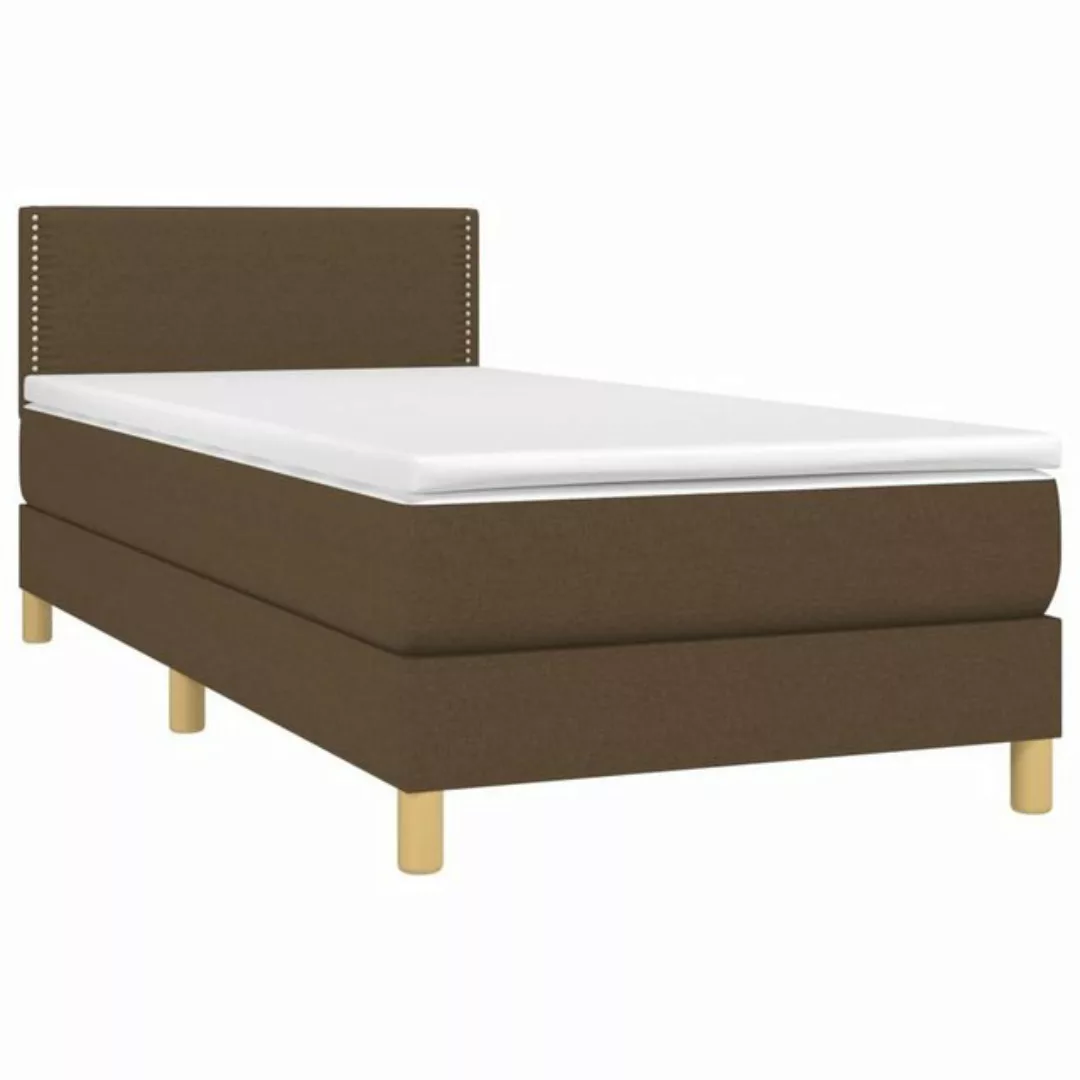 vidaXL Bett Boxspringbett mit Matratze Dunkelbraun 80x200 cm Stoff günstig online kaufen