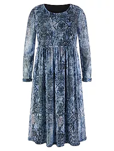 Kleid Rundhals-Ausschnitt Emilia Lay blau günstig online kaufen
