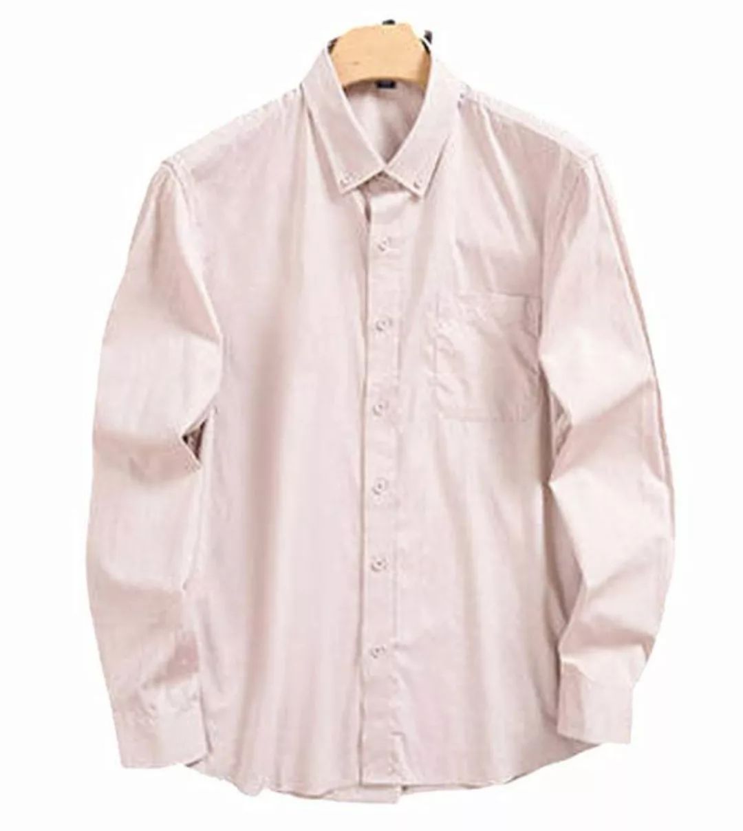 KIKI Langarmhemd Einfarbiges Oxford-Hemd für Herren, lockeres Jugend-Freize günstig online kaufen