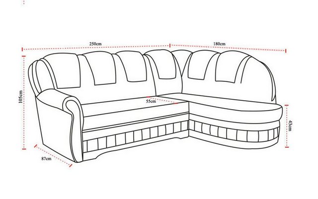 JVmoebel Ecksofa Klassische Ecksofa Schlafsofa Couch Polster Eckgarnitur Ec günstig online kaufen