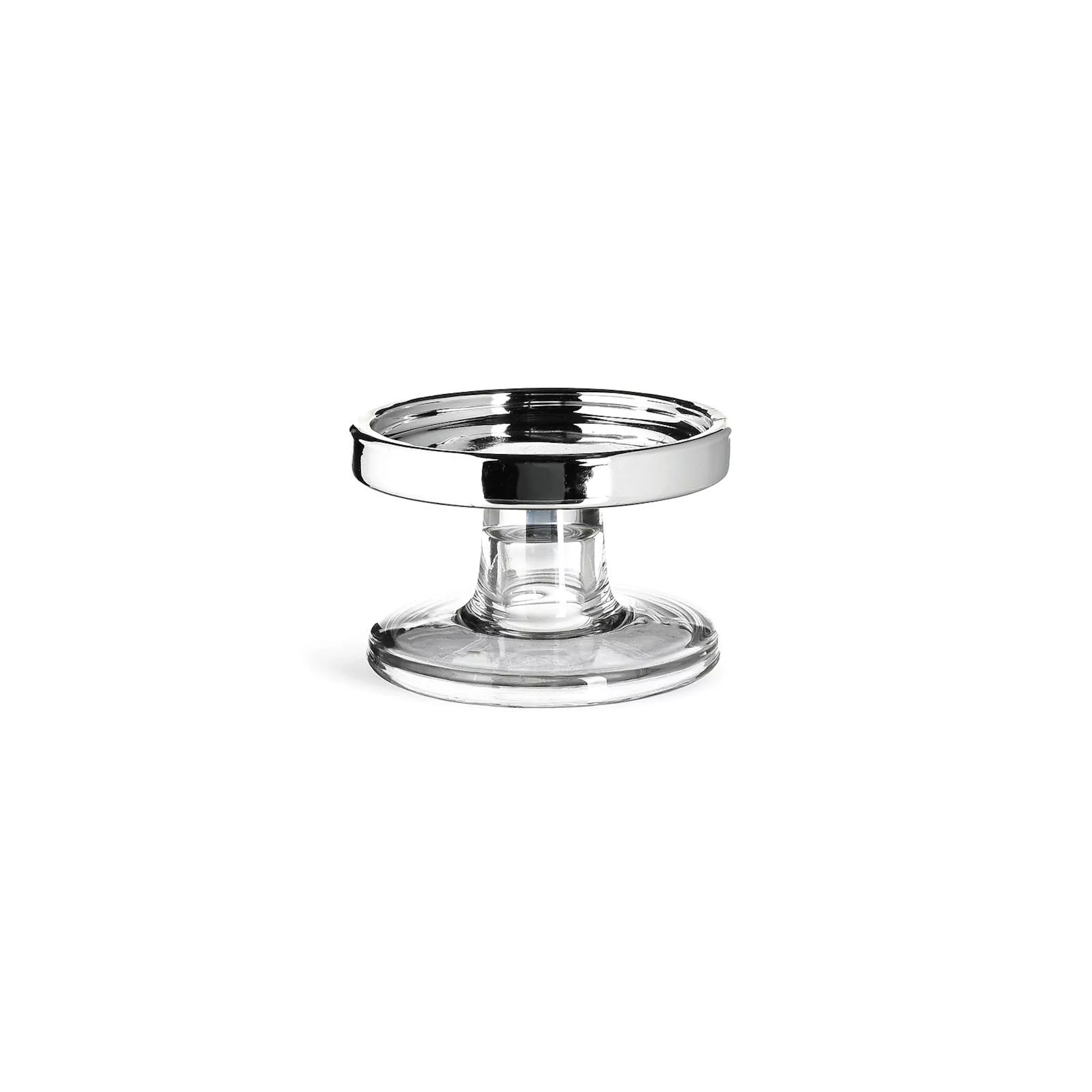 Kerzenhalter Glas ca.D10xH6cm, silber günstig online kaufen