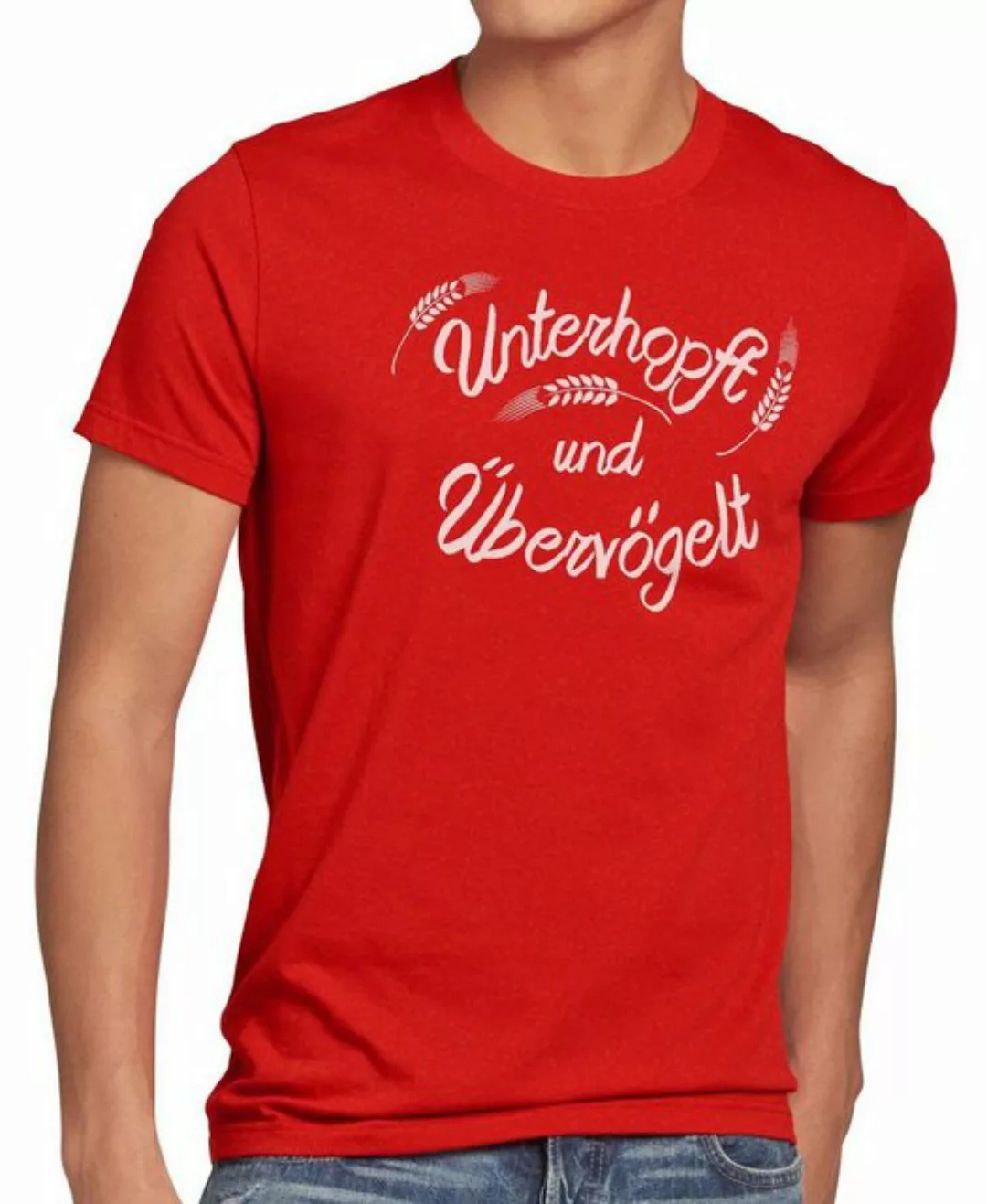 style3 T-Shirt Unterhopft Übervögelt Kult Shirt Funshirt Spruch Bier Malz F günstig online kaufen