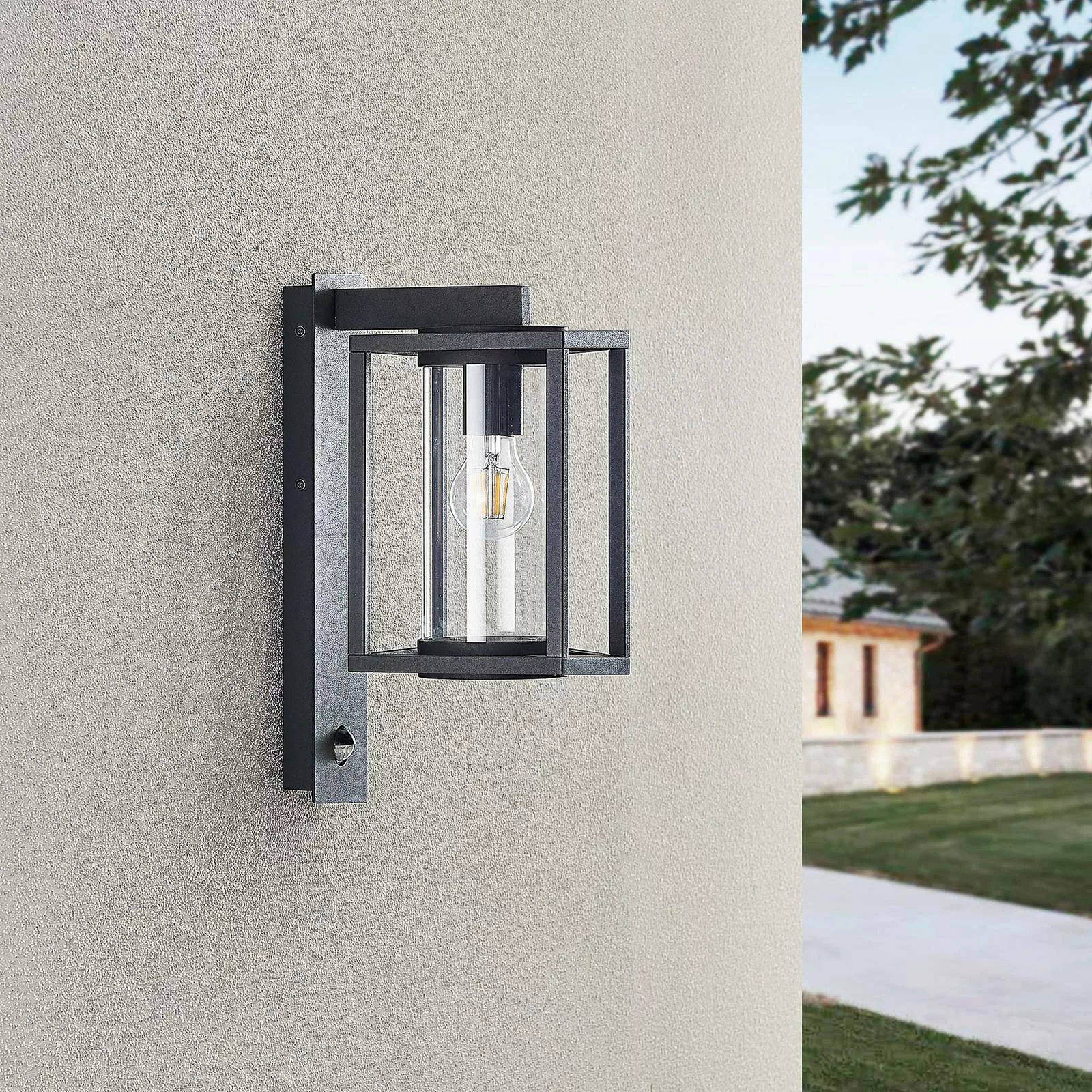 Lucande Außenwandlampe Ferda, 2er-Set, Sensor, hängend günstig online kaufen