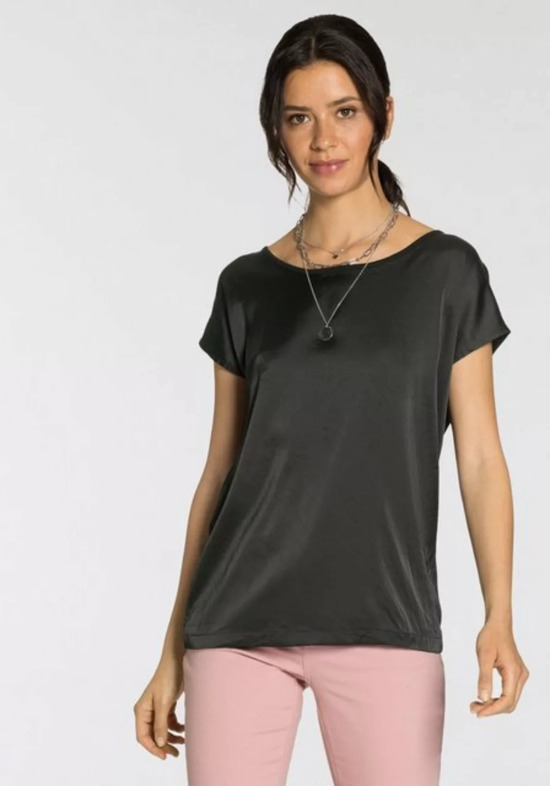 Laura Scott Shirtbluse aus Satin und Jersey günstig online kaufen