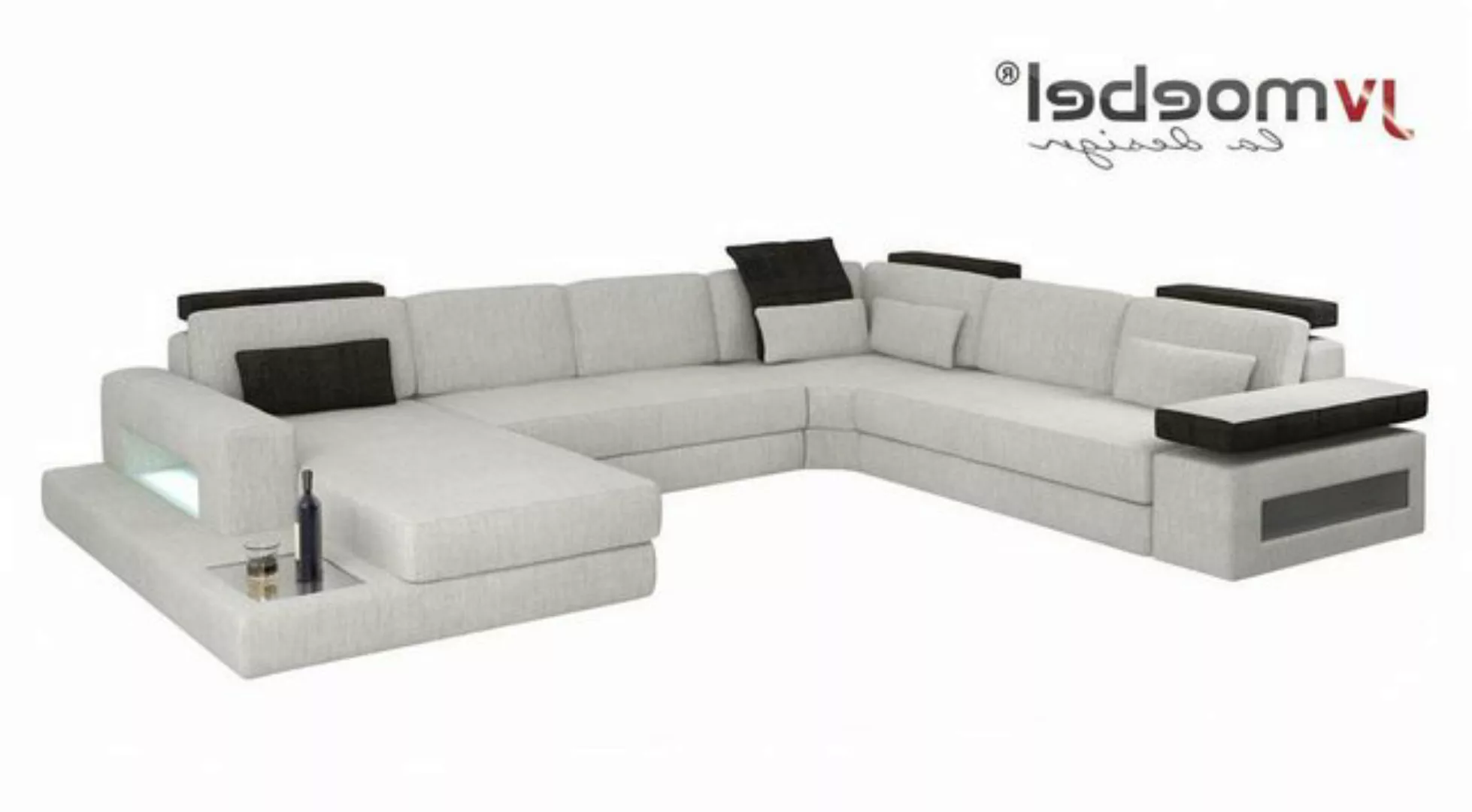 Xlmoebel Ecksofa Textilsofa in modernem Design mit U-Form und Eckelement -, günstig online kaufen