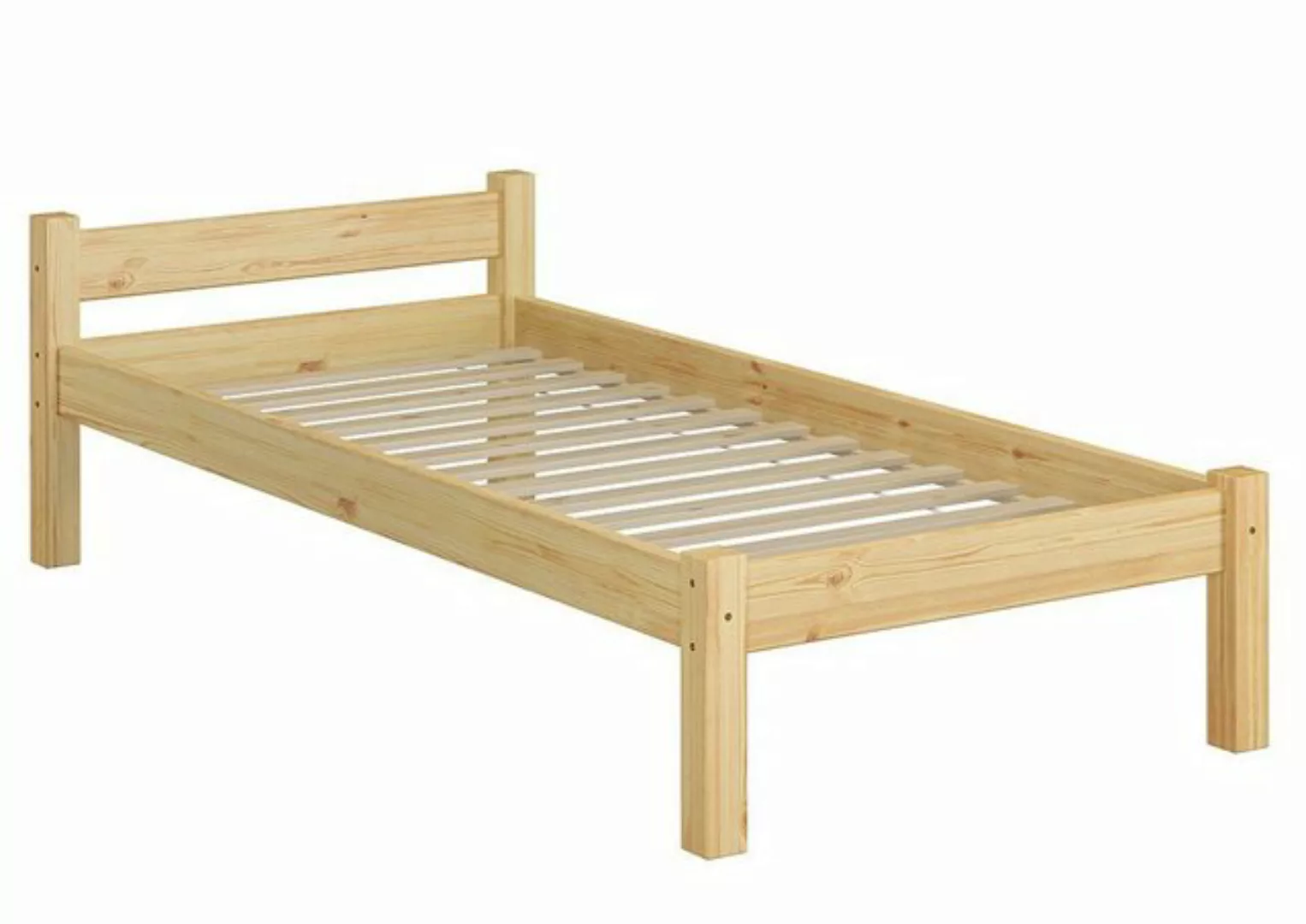 ERST-HOLZ Bett Kinderbett Massivholz Kiefer 80x200 mit Rost, Kieferfarblos günstig online kaufen
