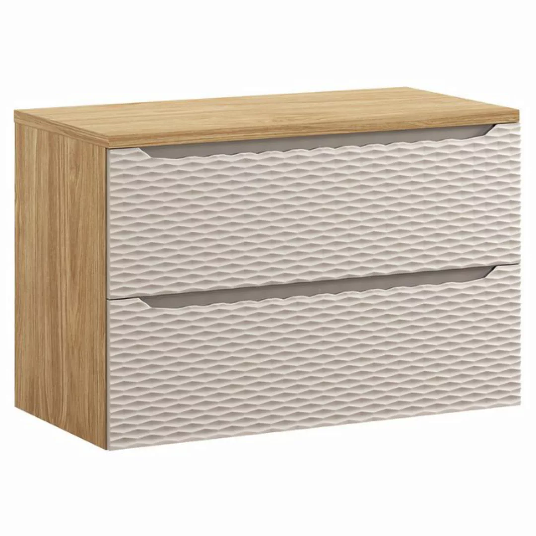 Lomadox Waschbeckenschrank OLUO-56-BEIGE Waschtischunterschrank, 90cm, Eich günstig online kaufen