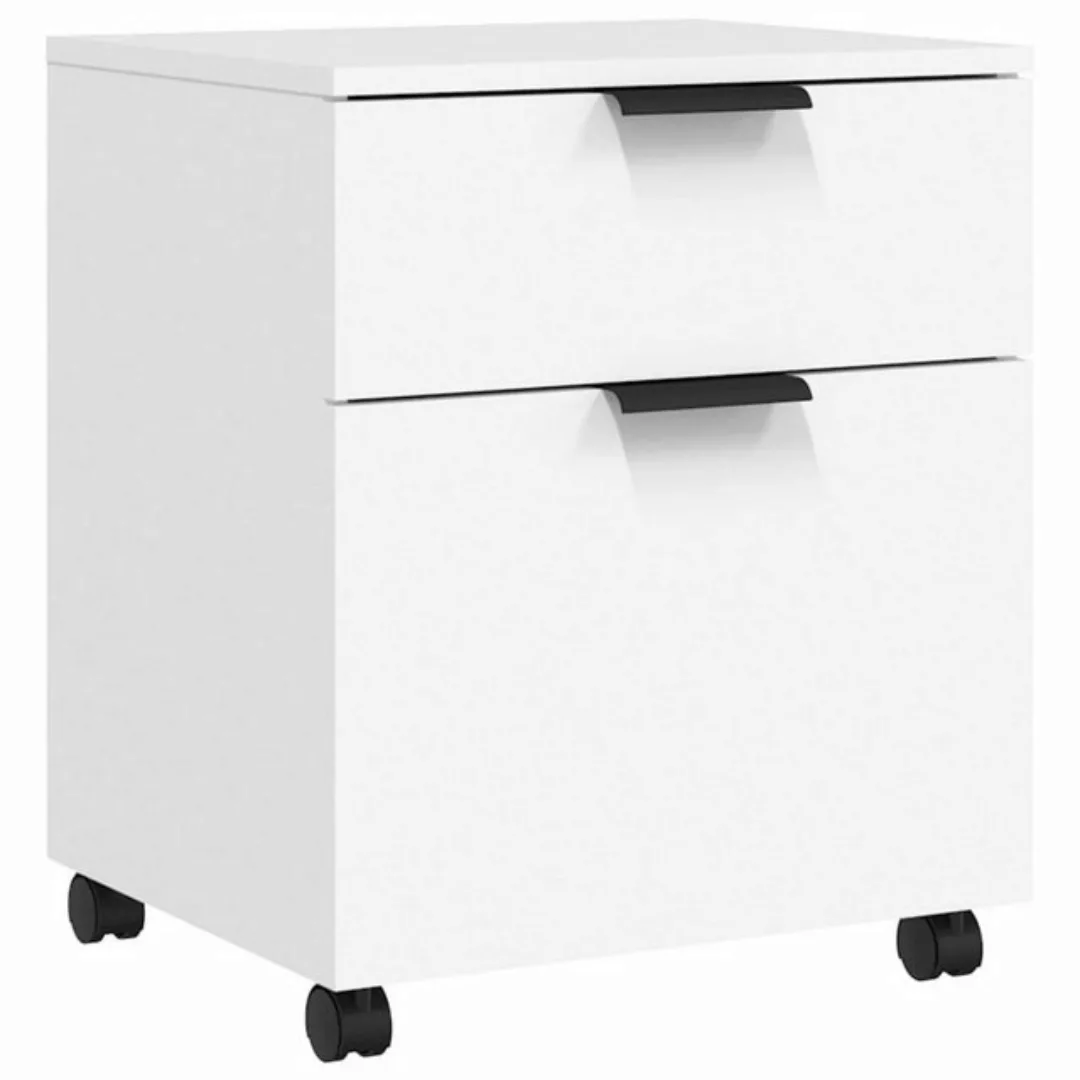 furnicato Aktenschrank Mobiler mit Rollen Weiß 45x38x54 cm Holzwerkstoff (1 günstig online kaufen