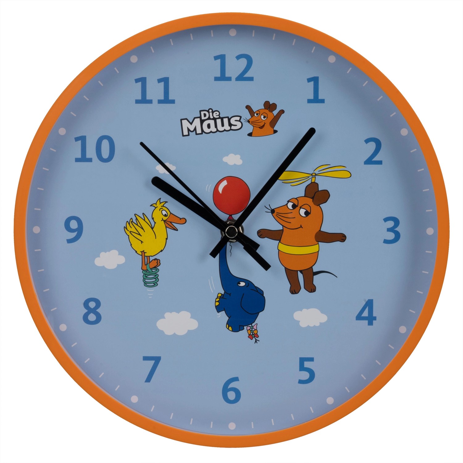 DieMaus Kinderwanduhr Elefant-Motiv Ø 25 cm Blau günstig online kaufen